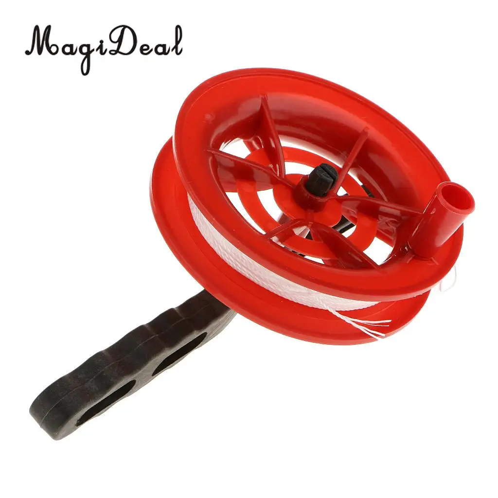 High Quality Outdoor Play Red Fire Kite Grip Reel Winder Wheel Handle Tool W/ Twisted String for Children Kids Adult