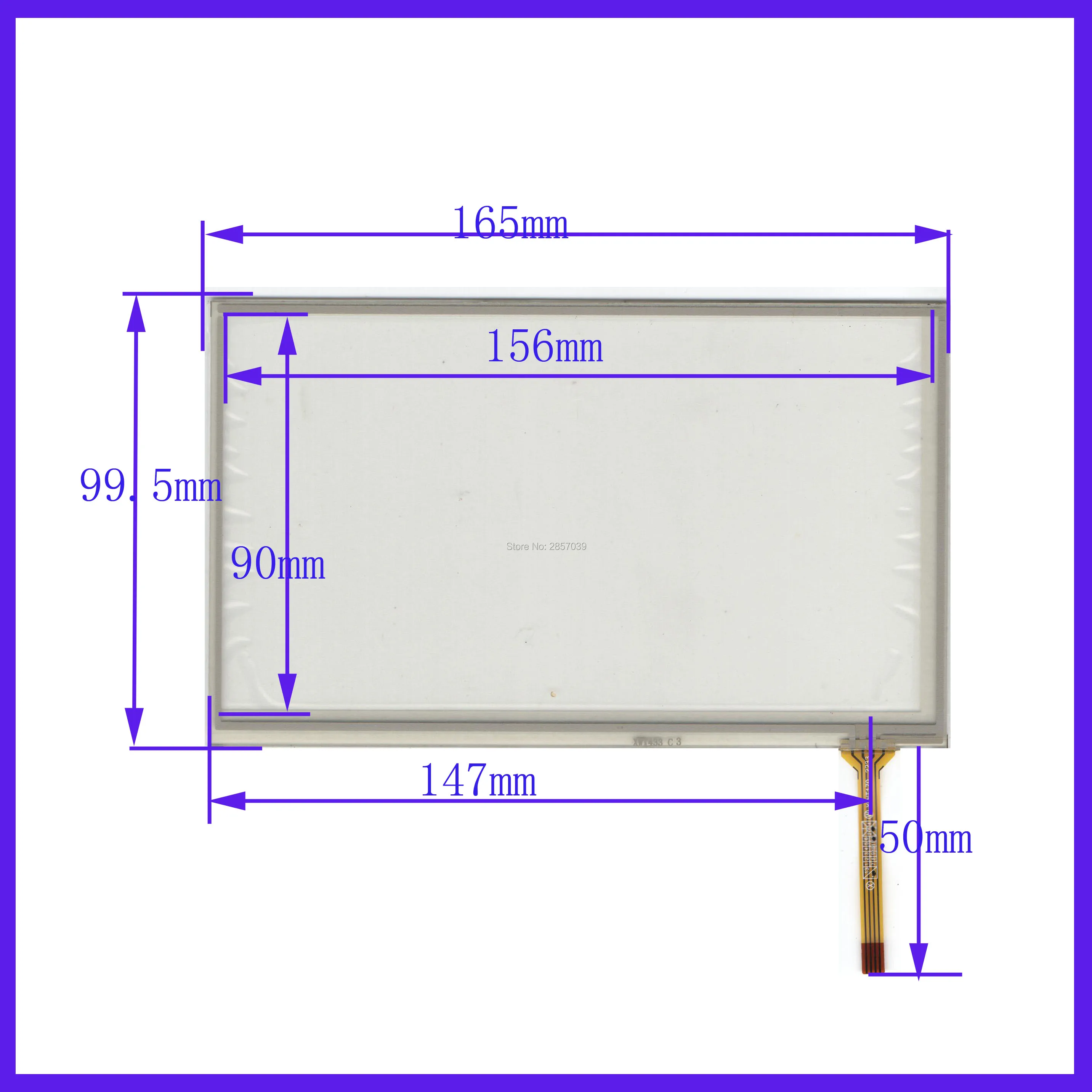 

ZhiYuSun XWT433 7Inch 165mm*100mm Resistive touch screen Panel Digitizer 165*100 For CAR DVD touchsensor glass