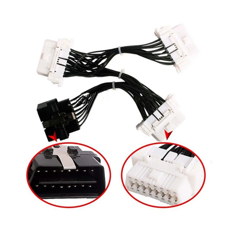 OBD2 OBD 2 OBD II Splitter Extension Y cable 1 To 3 Female 16 Pin Scanner Connector Diagnostic