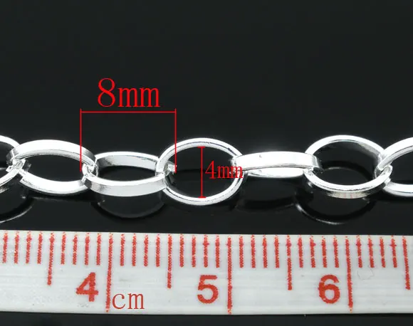 DoreenBeads 4M Silver color Link Chains 8x6mm Findings (B05739), yiwu