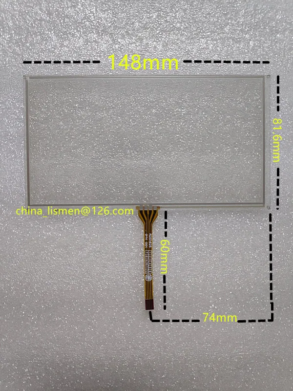 

1 piece 6.1 inch 148*81 148*82 149*83mm 4 pins glass touch screen panel Digitizer Lens for car DVD player LCD