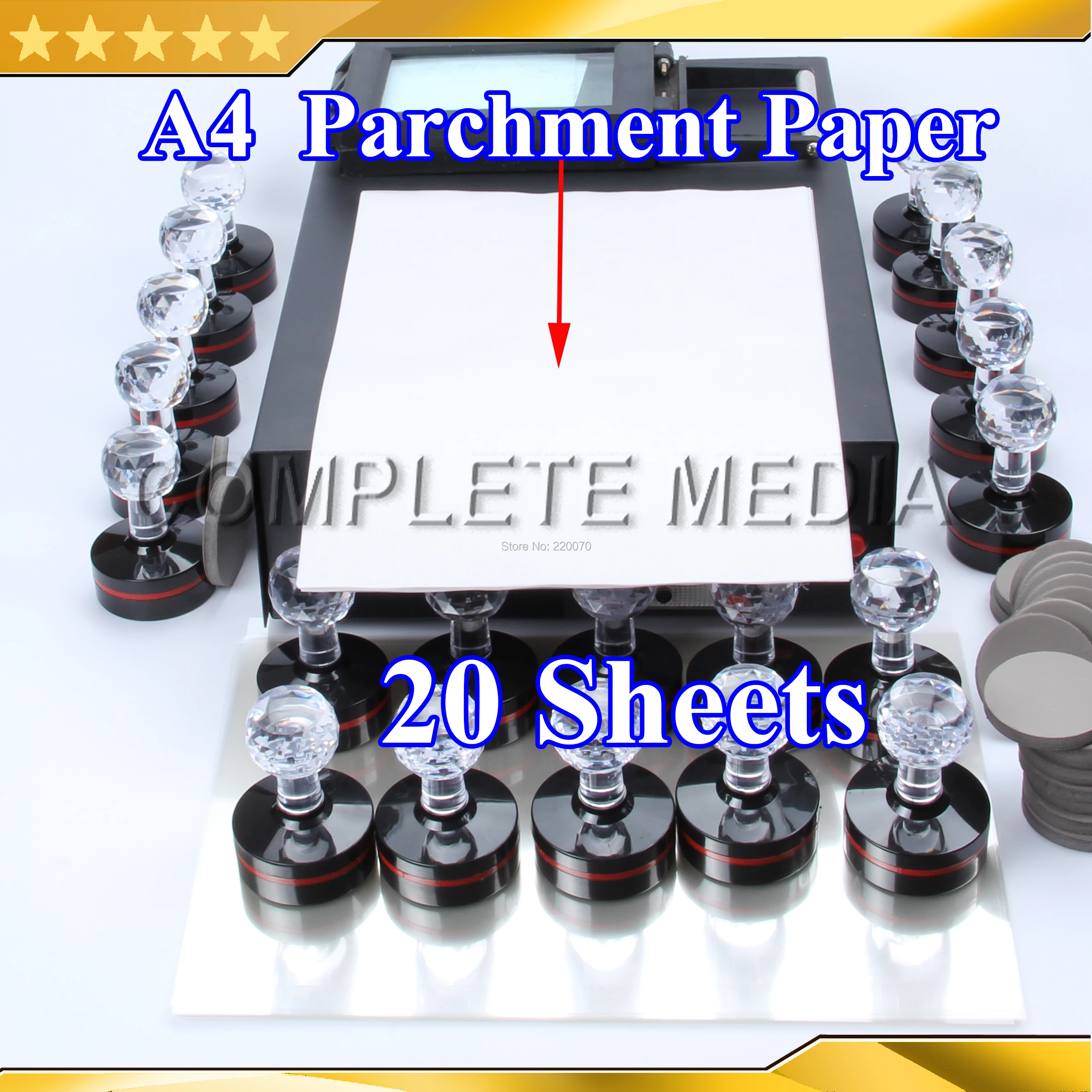 Free CP some 20Sheets A4 Parchment Paper and Isolating Film for Photosensitive Flash Stamp Selfinking Stamping Making Printing