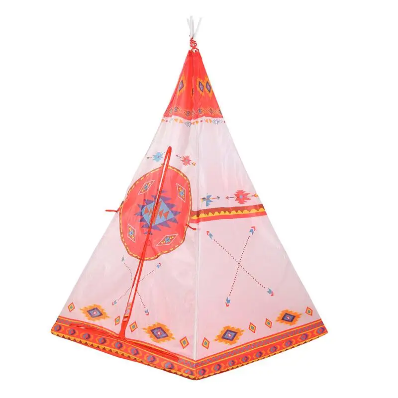 Large National Style Canvas Original Teepee Kids Teepee With Orange Indian Play Tent House Children Tipi Tee Pee Tent Game House