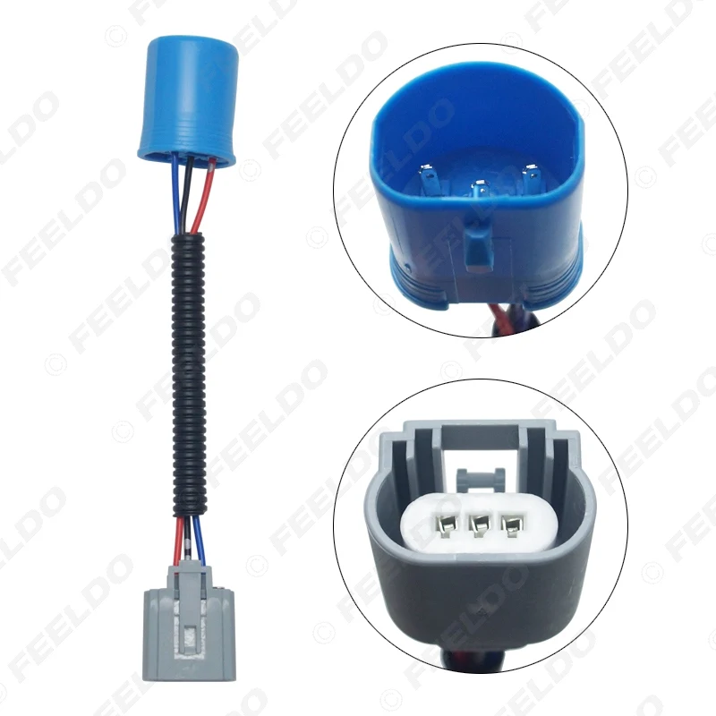 2Pcs Car LED HID Headlight Ceramic Socket Plug Wiring Harness Connector 9004/9007 To H13 Bulb Socket Wiring Adapter Holder