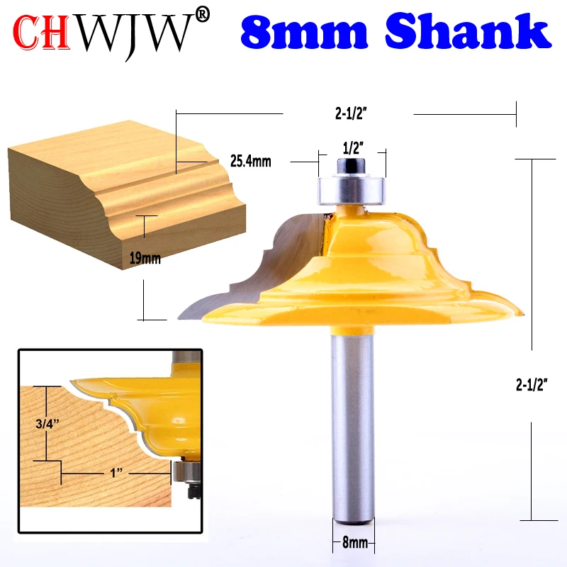 1Pc 8mm Shank Table Edge Router Bit - French Baroque Line knife Woodworking cutter Tenon Cutter for Woodworking Tools -CHWJW