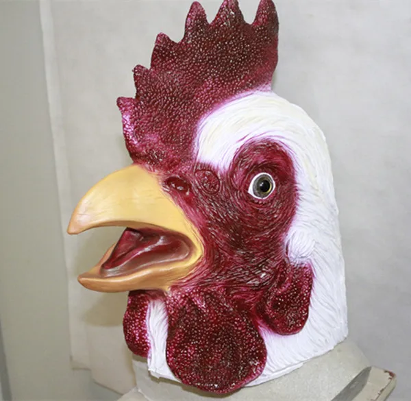 Animal Mask Rooster Cock Costume Funny Play Chicken Masquerade Party Chick Cosplay Latex Masks Adult Realistic Dress Props