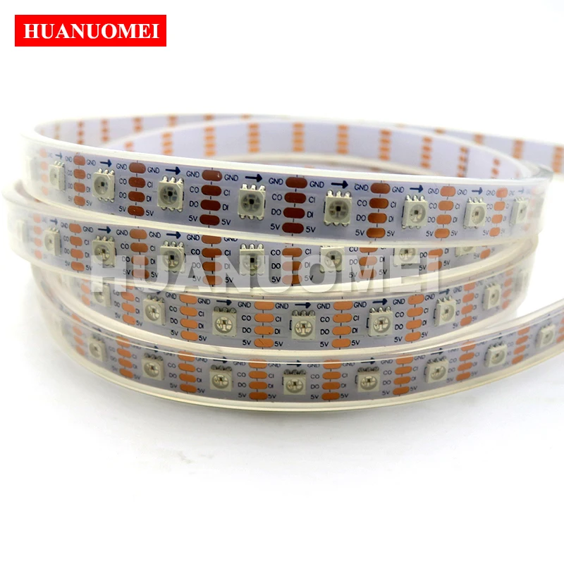 

4M 60LEDs/m SK9822 LED Strip Pixel Light,60Pixels/m 5050 SMD RGB LED TV Tape Lights,4M/Roll,DC5V input,White PCB,Waterproof IP67