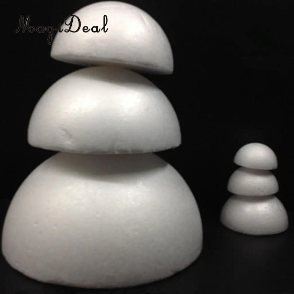 MagiDeal 5 Pieces Half Round Solid Polystyrene Foam Balls for Christmas Decoration Modelling Kids Craft 120mm Tree Ornament