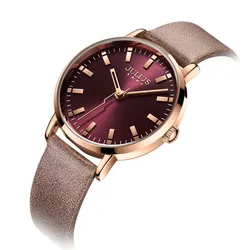 New Simple Lady Women's Watch Miyota Mov't Fine Fashion Hours Bracelet Simple Real Leather Clock Girl's Birthday Gift Julius Box