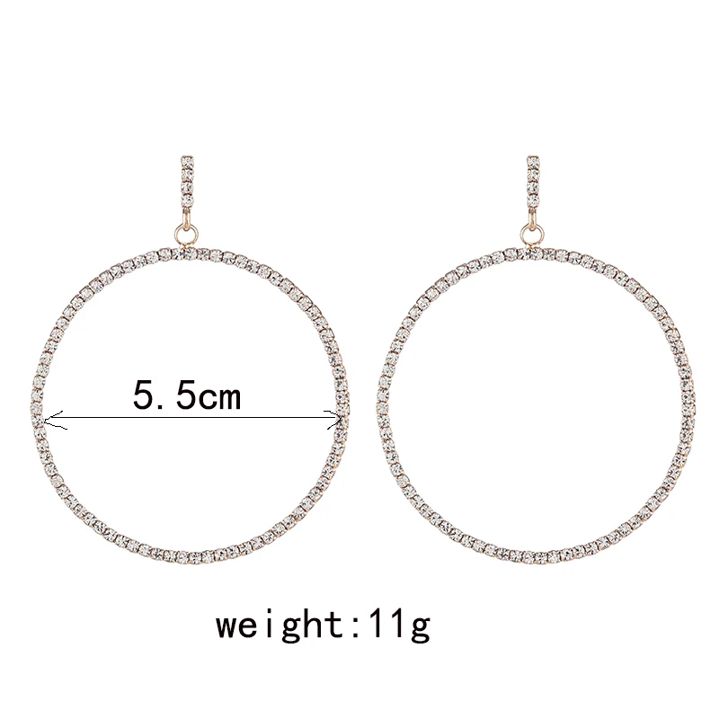 2019 Silver Color High Polished big round Earrings Paved with AAA Austrian Cubic Zirconia for Wedding Party Jewelry E626 image 6