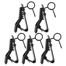5 Pcs Ring Mini 7.5 mm Microphone Clip Holder Tie Clip Collar Clip Practical (Black) Newest