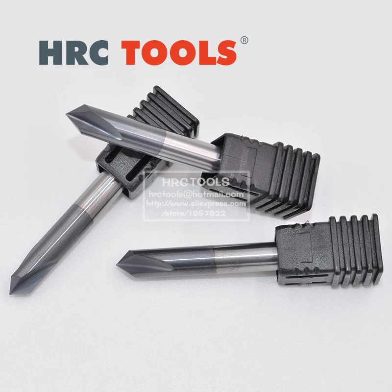 T6-4Dx120ax50L 3 Flutes Chamfer Mill 120 Degree End Milling Cutter Bit Carbide Dia 4mm