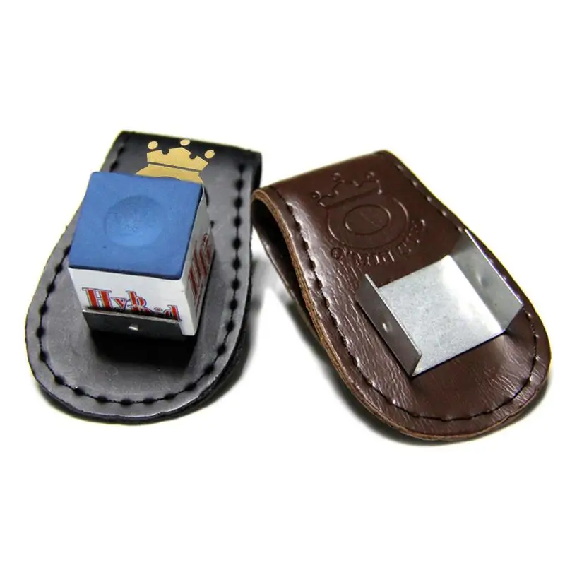 

High Quality Pool Billiards Snooker Accessories Leather Magnetic Belt Clip Chalk Holder Accessory Random Color Delivery