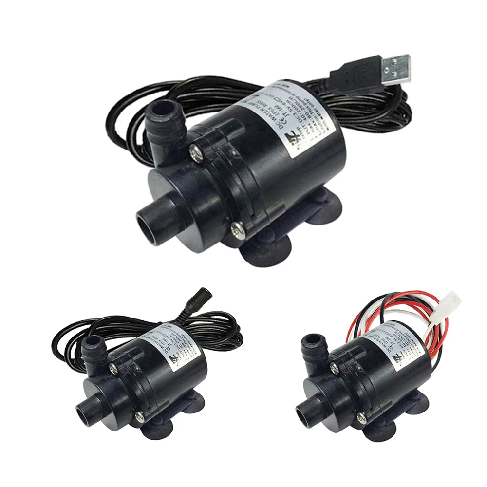 USB DC 5V 12W Ultra-quiet Mini Brushless Water Pump Fish Tank Waterproof Submersible Fountain Aquarium Circulating 280L/H Lift