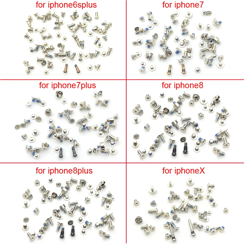 10sets Mobile phone maintenance accessories Complete Kit Screw for iPhone 6Splus 7 7plus 8 8plus x