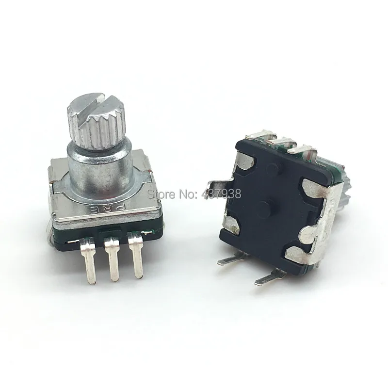 2pcs/lot EC11 Rotary Encoder Code Switch 30 Position With Push Button Switch 5pin Plug in Handle Length 9.5mm Plum Shaft