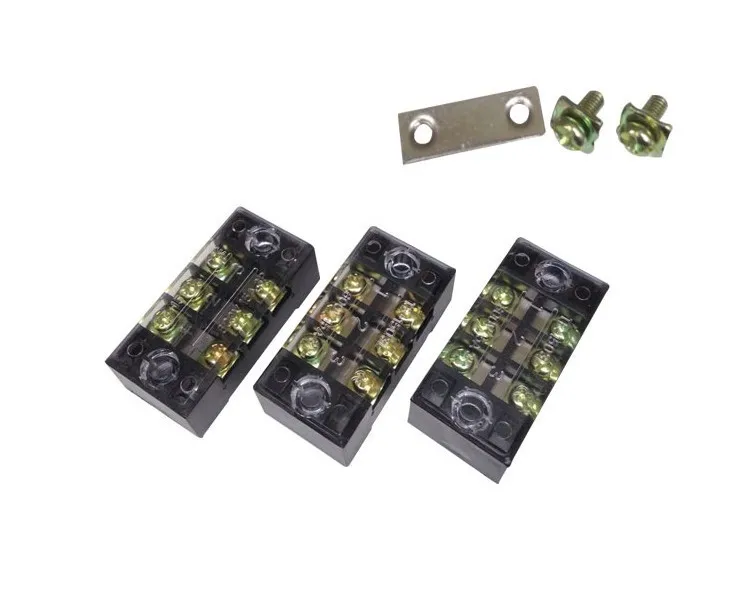 Dual Row Copper TB-1503 Strip Screw Terminal Block 15A 600V 3P Fixed Wiring Board wire connector 0.5-1.5mm2 (10PCS)