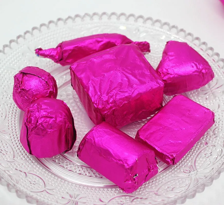 (200pcs/lot)Chocolate Package Tin Foil Paper Thickening 8 Colours Candy Sugar Tea Wrappers Square Decoration Baking Paper16*16cm