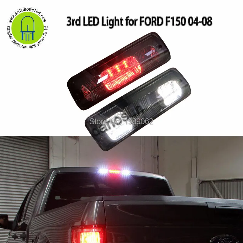 

LED Third Brake Rear 3rd Tail Stop Cargo Light Clear Red Black housing shell Lense for Ford 2004-2008 F150