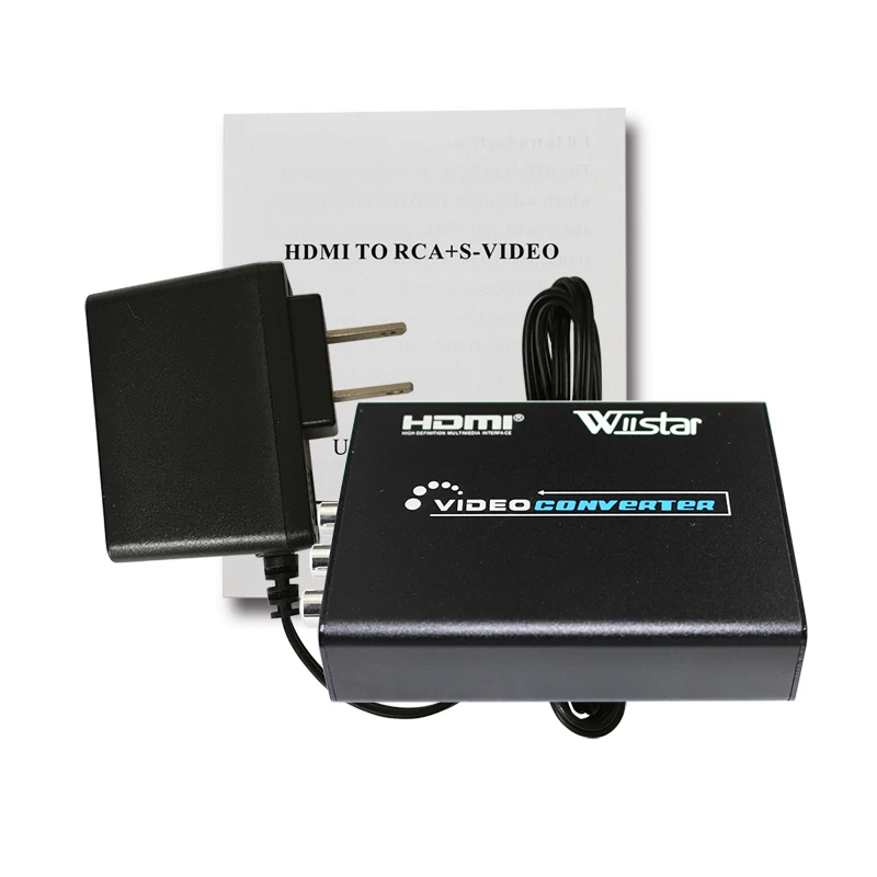 Wiistar HDMI TO AV S-Video CVBS Converter Audio HDMI to S VIDEO+ Composite S VIDEO Switcher Adaptor Upscaler HD 3RCA for TV PC