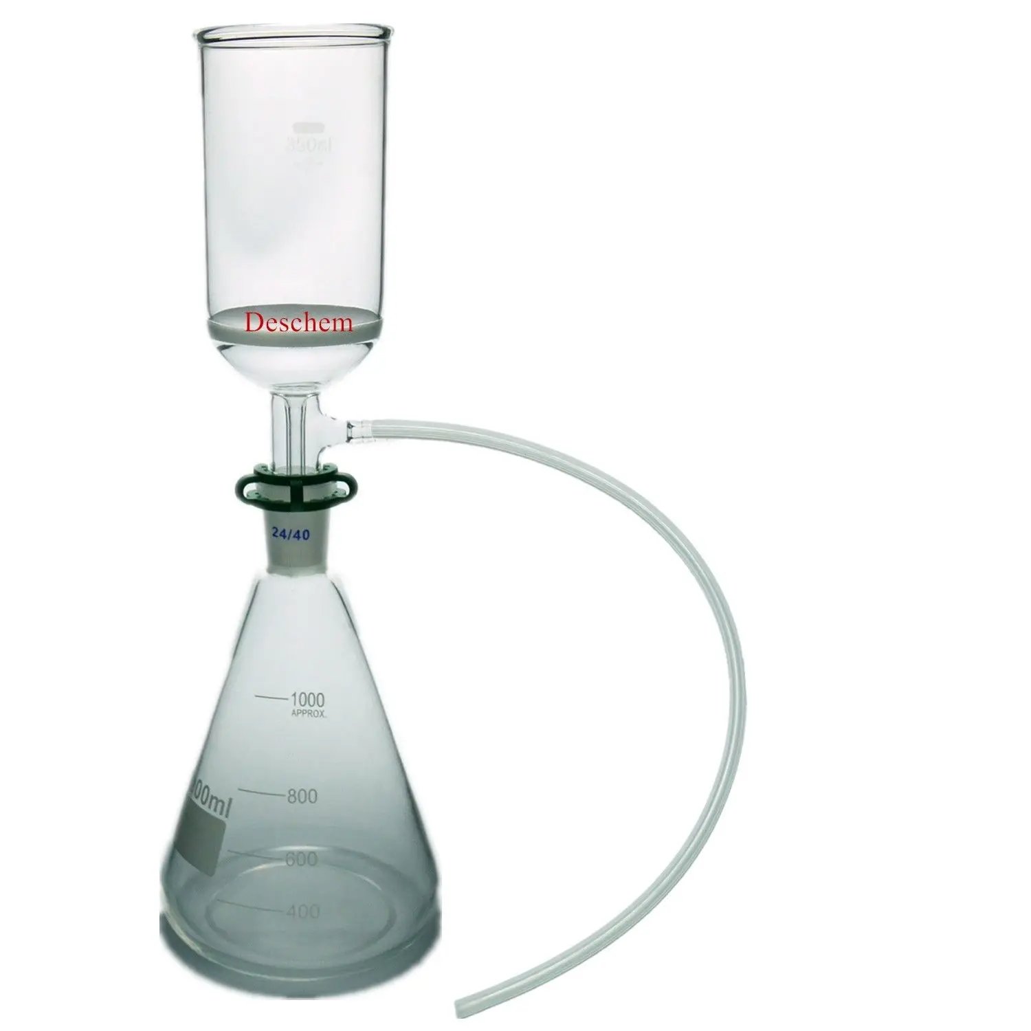 1000ml,Glass Suction Filter Kit,350ml 24/40 Buchner Funnel & 1L Erlenmeyer Flask