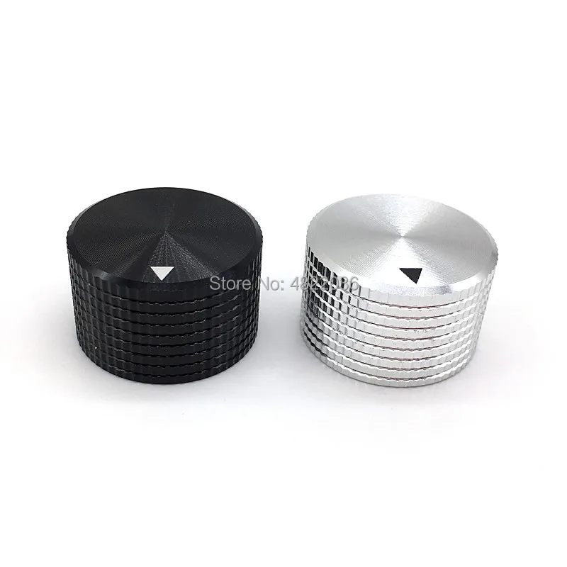 

1pcs Silver Black Aluminum Alloy Potentiometer Amplifier knob Switch Cap 25MM * 16MM Hexagon Socket Screw Inner Hole 6MM