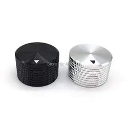 1pcs Silver Black Aluminum Alloy Potentiometer Amplifier knob Switch Cap 25MM * 16MM  Hexagon Socket Screw Inner Hole 6MM