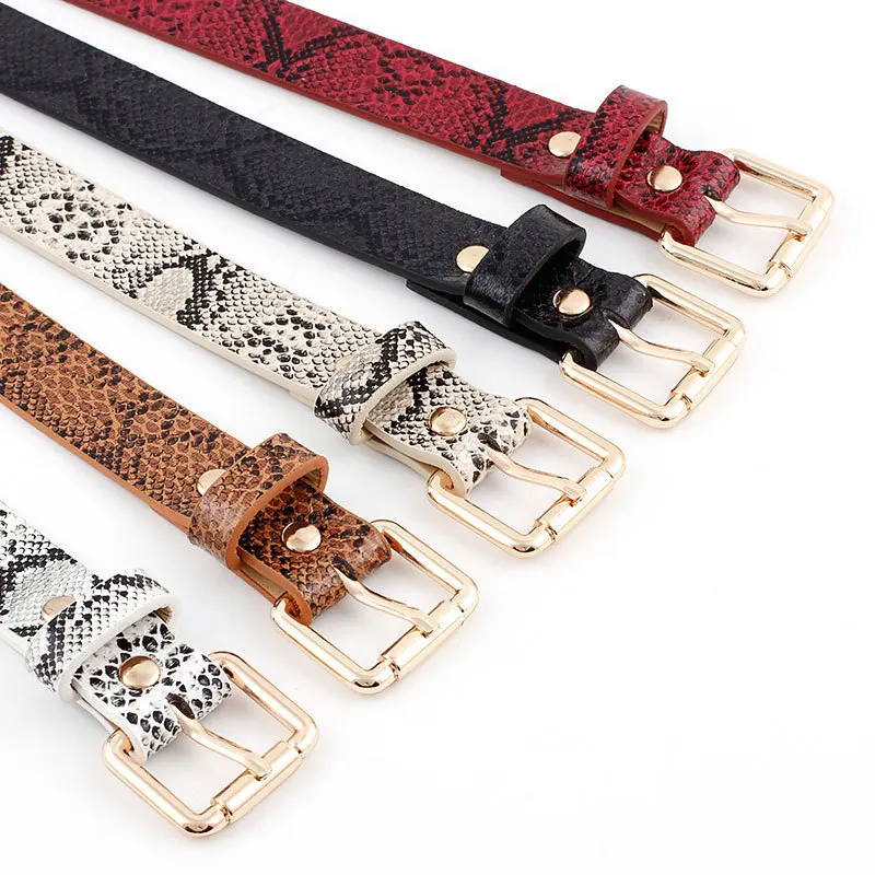 

105x2.3cm High Quality Female Pu Leather Snake Waist Belt Women 2019 Hot Designer Belts For Women's Dress Cinto Feminino