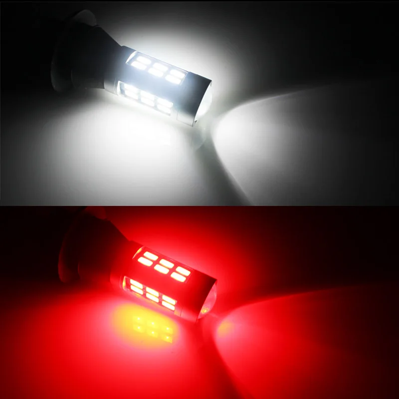 iJDM 7440 W21W T20 LED White/Red Dual-Color 1156 P21W 7506 LED  Bulbs For Car Backup Reverse Lights & Rear Fog Lamp Conversion
