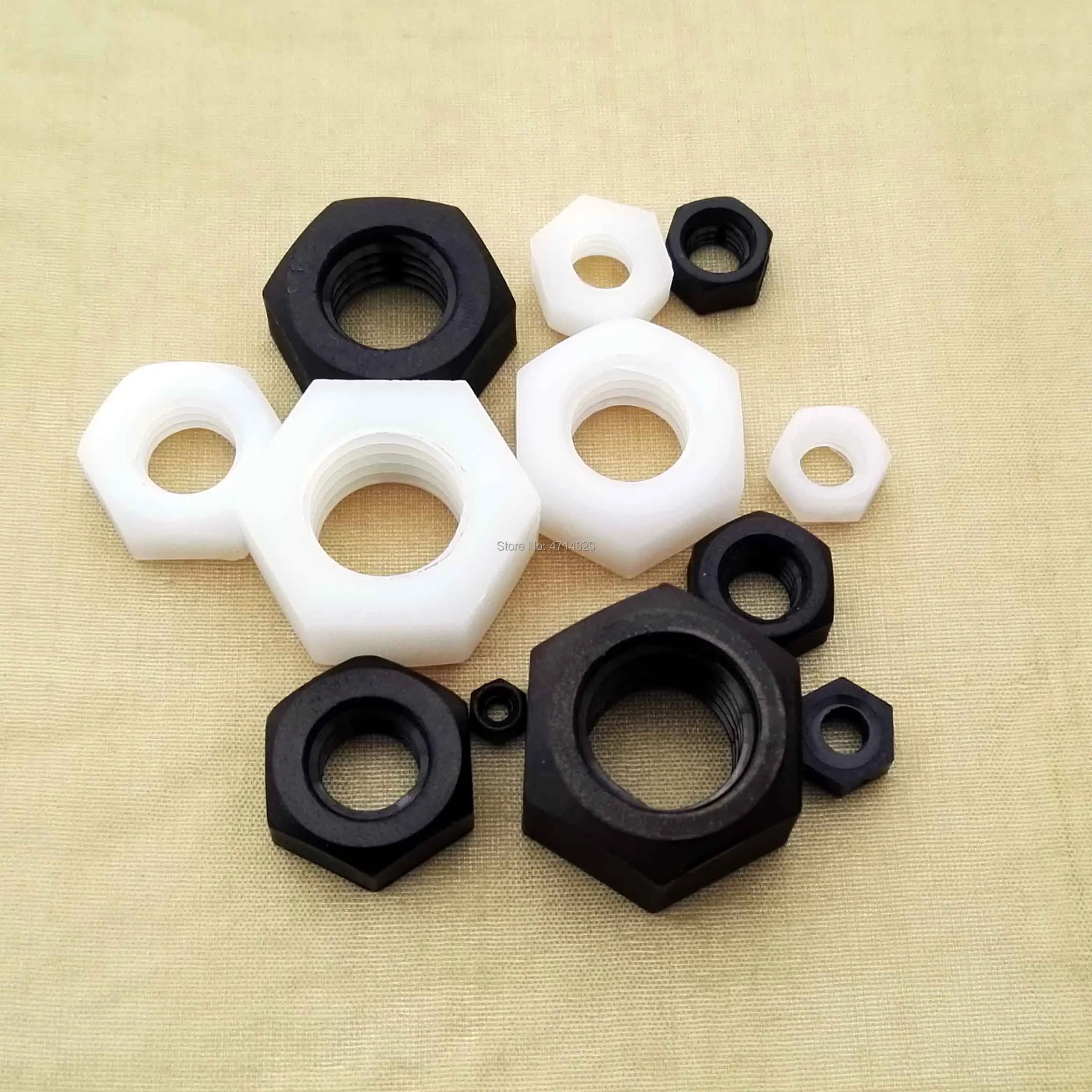 25x M2 M2.5 M3 M4 M5 M6 M8 M10 M12 Brand New Black White Nylon Plastic Insulation Metric Threaded Hex Hexagon Nut For Bolt Screw