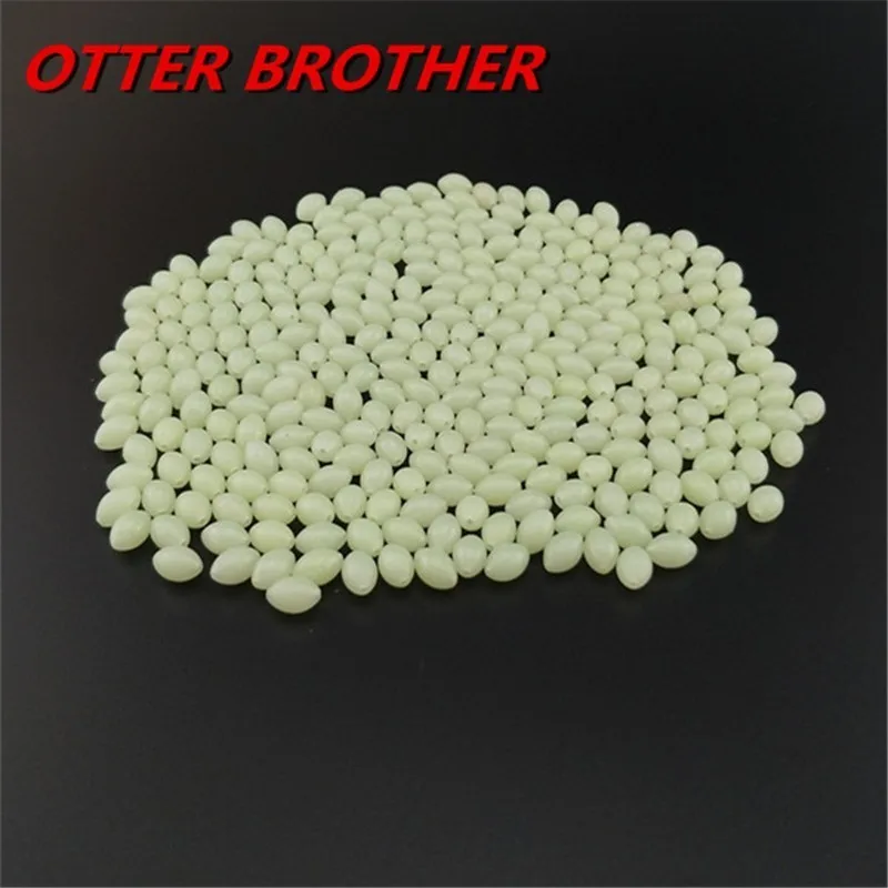 100pcs/Lot Luminous Beads Fishing Space Beans Round Float Balls Stopper Night Plastic Light Glowing Oval Tackle Lure Accessories