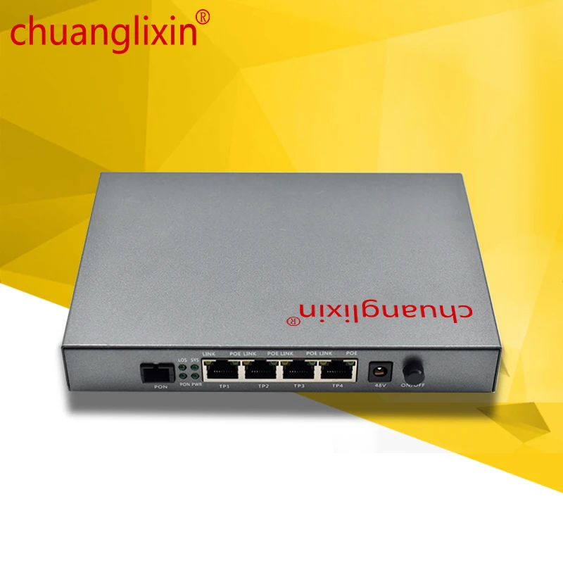 Chuanglixin EPON ONU FTTH EPON 4FE POE 48V power supply 1 port ONU EPON 1.25G