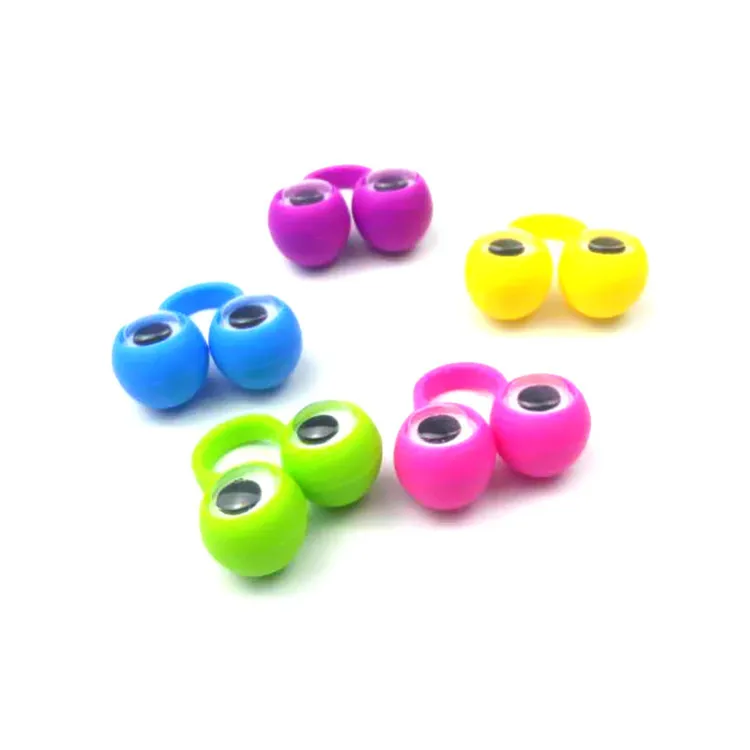 Iwish 34Mm Google Eye Puppe Plastic Ringen Met Wiggle Ogen Vinger Spionnen Voor Verjaardagsfeestje Kids Gags N Praktische grappen Gift Speelgoed