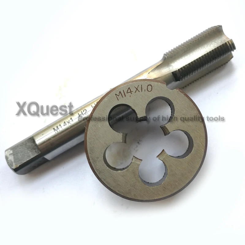 1set HSS Metric Tap and Die set M14 M14X1.5 M14X1.25 M14X1 14X0.75 Fine Thread Cutting Round dies Right Hand taps M14X0.5 M14X2