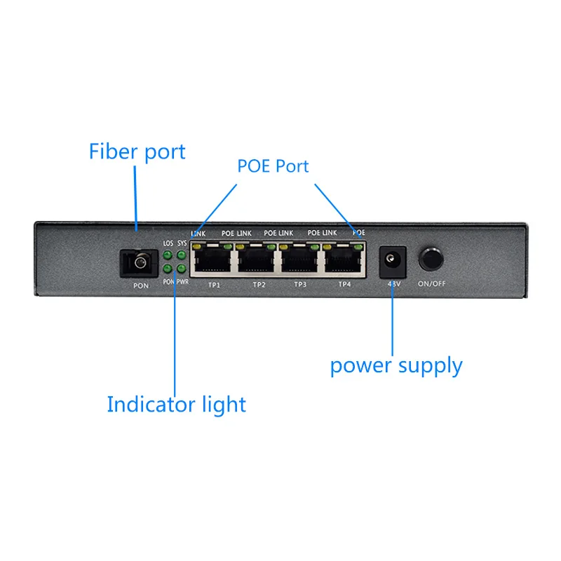 Fonte de alimentação do ponto de entrada 48v 1 porto onu epon 1.25g chuanglixin epon onu ftth epon 4fe