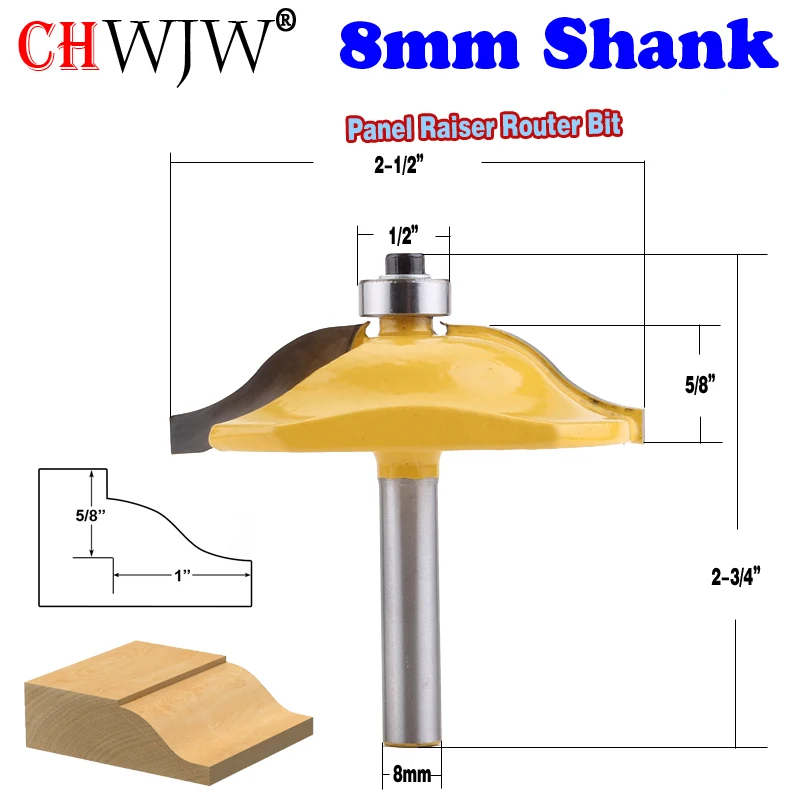 1pc 8mm Shank Panel Raiser Router Bit - Ogee 1