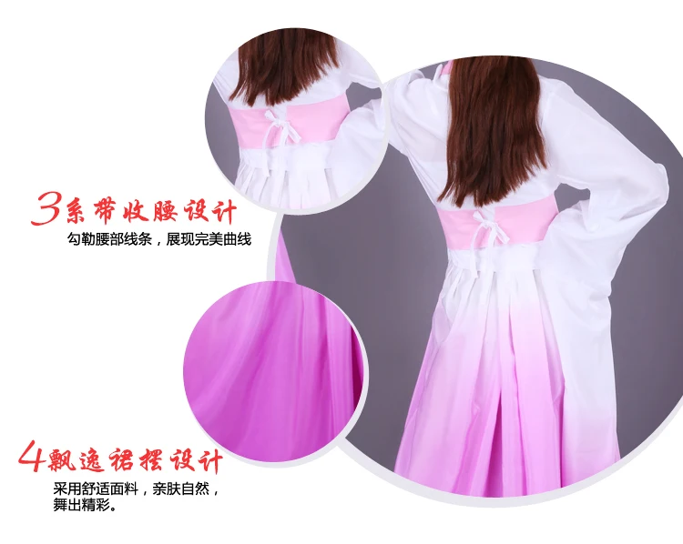 Klassisches chinesisches Kleid Ärmel Tanz Performance Kleid weibliches chinesisches Stil altes Mädchen Tanz kleid Ärmel Tanz Bühne Kostüm