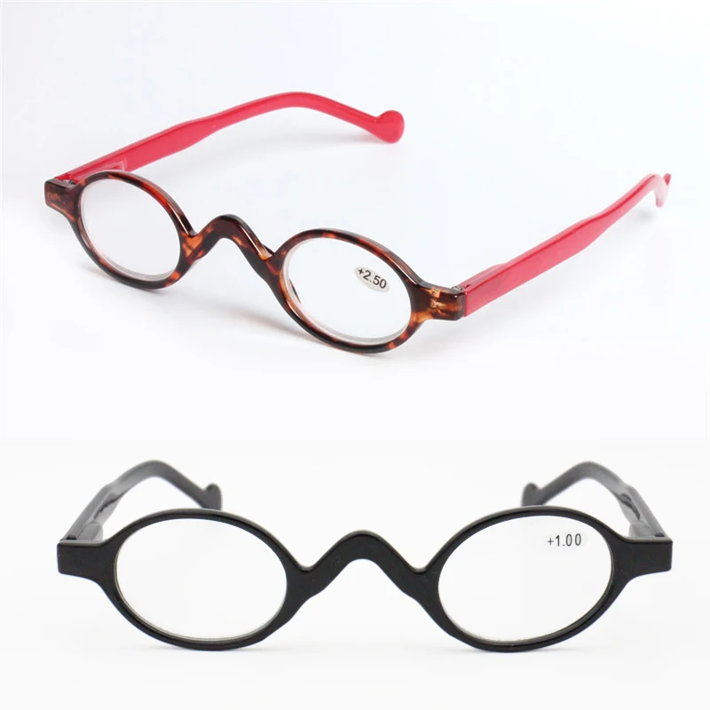 

fashion rectro small size reading glasses little ellips shape built-in flexible hinge hyperiopia trendy eyeglasses