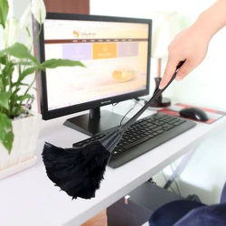 4 Colors Long Handle Dusting Brush Household Home Cleaning Tools Soft Turkey Feather Duster for Furniture Car Clean Dusters