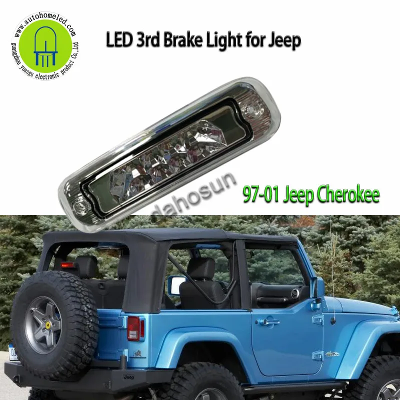 

For 97-01 Jeep Cherokee Chromed Red Black Clear housing / Shell / Len LED THIRD 3RD TAIL BRAKE LIGHT LAMP BAR