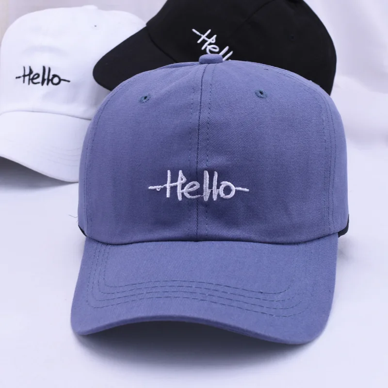 2019 Unisex New Style Korean-Style Baseball Cap  Hello Letter Embroidered Couple's Baseball Hat Summer Cool Outdoor