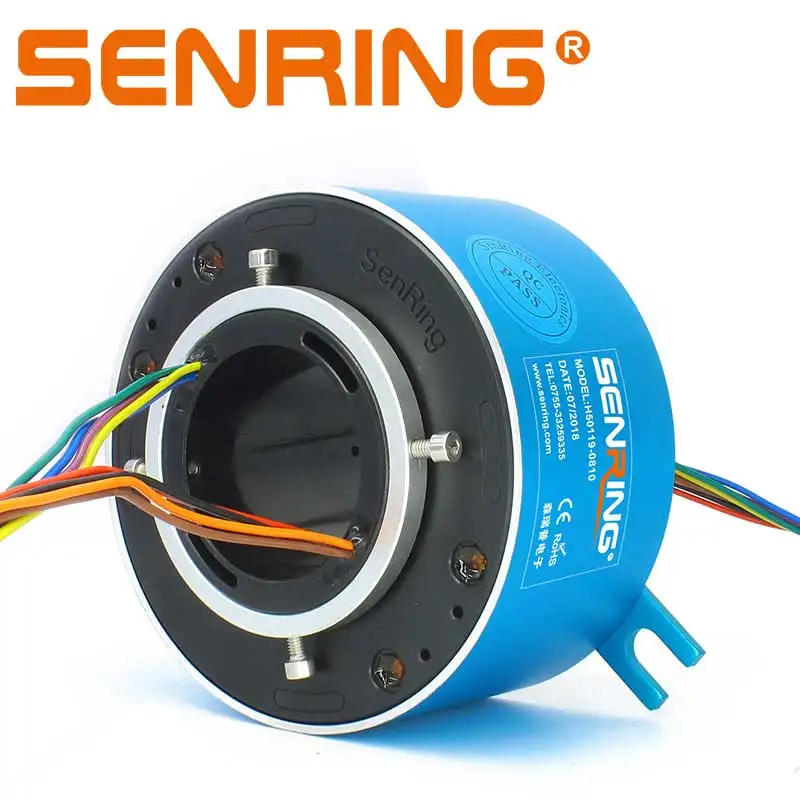 10A Electrical Rotary Joints Slip Ring with ID50mm OD119mm 8 Wires Current Transmit for Rotating Instruments