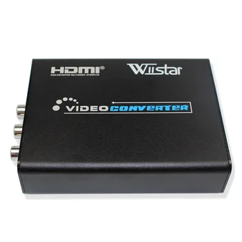 Wiistar HDMI a AV S-Video CVBS convertidor Audio HDMI a S VIDEO + adaptador conmutador de vídeo S compuesto Upscaler HD 3RCA para TV PC
