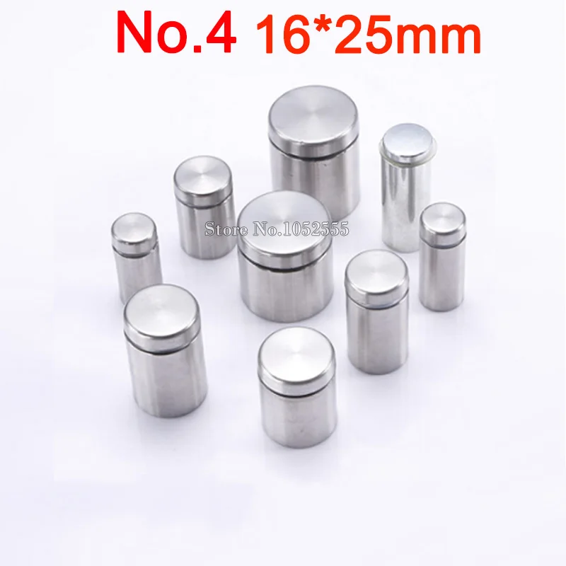 Express Shipping 200PCS 16*25mm Stainless Steel Hollow Advertisement Nails Screws Bolts Glass Standoff Pins DIY Decoration Nails