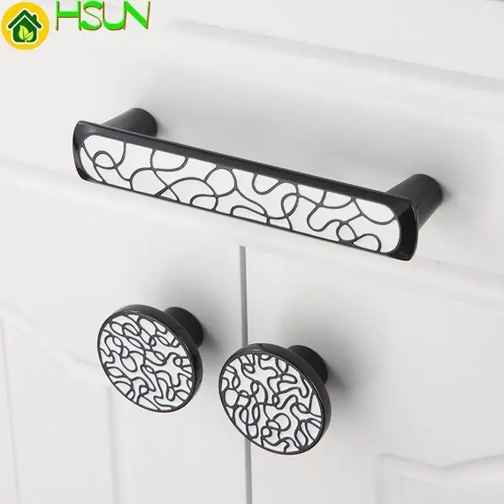 

3.75'' 5'' 6.3'' White Black Drawer Pulls Knobs Modern Dresser Pulls Handles Furniture Kitchen Cabinet Handle Door Pull Knob