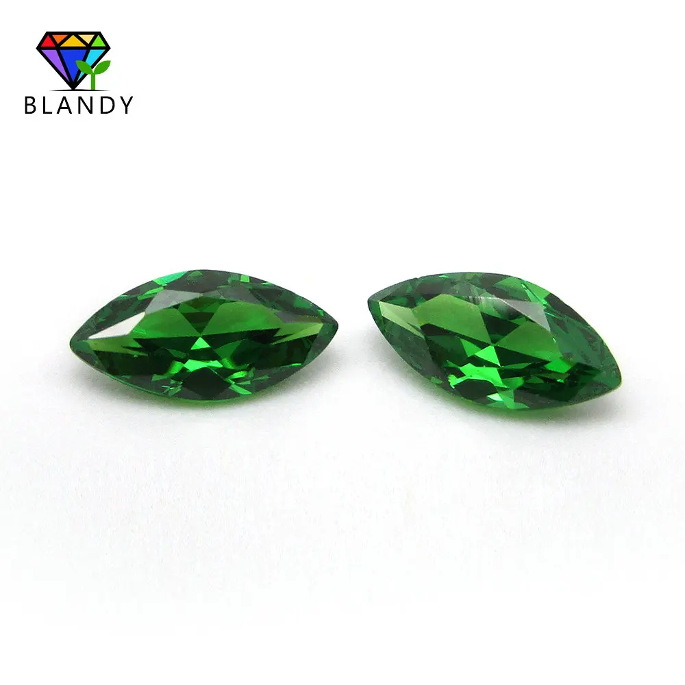 Free Shipping 2*4-8*16mm Marquise Shape Green CZ Stone 5A Quality Synthetic Gems Cubic Zirconia Beads For Jewelry