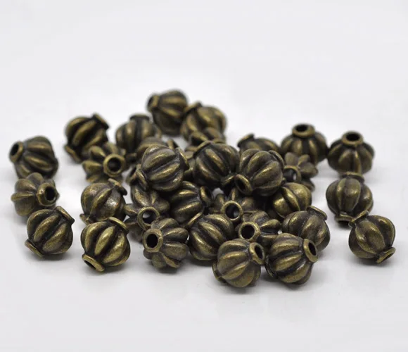 60 Bronze Tone Lantern Spacer Beads 8x8mm (B12803)