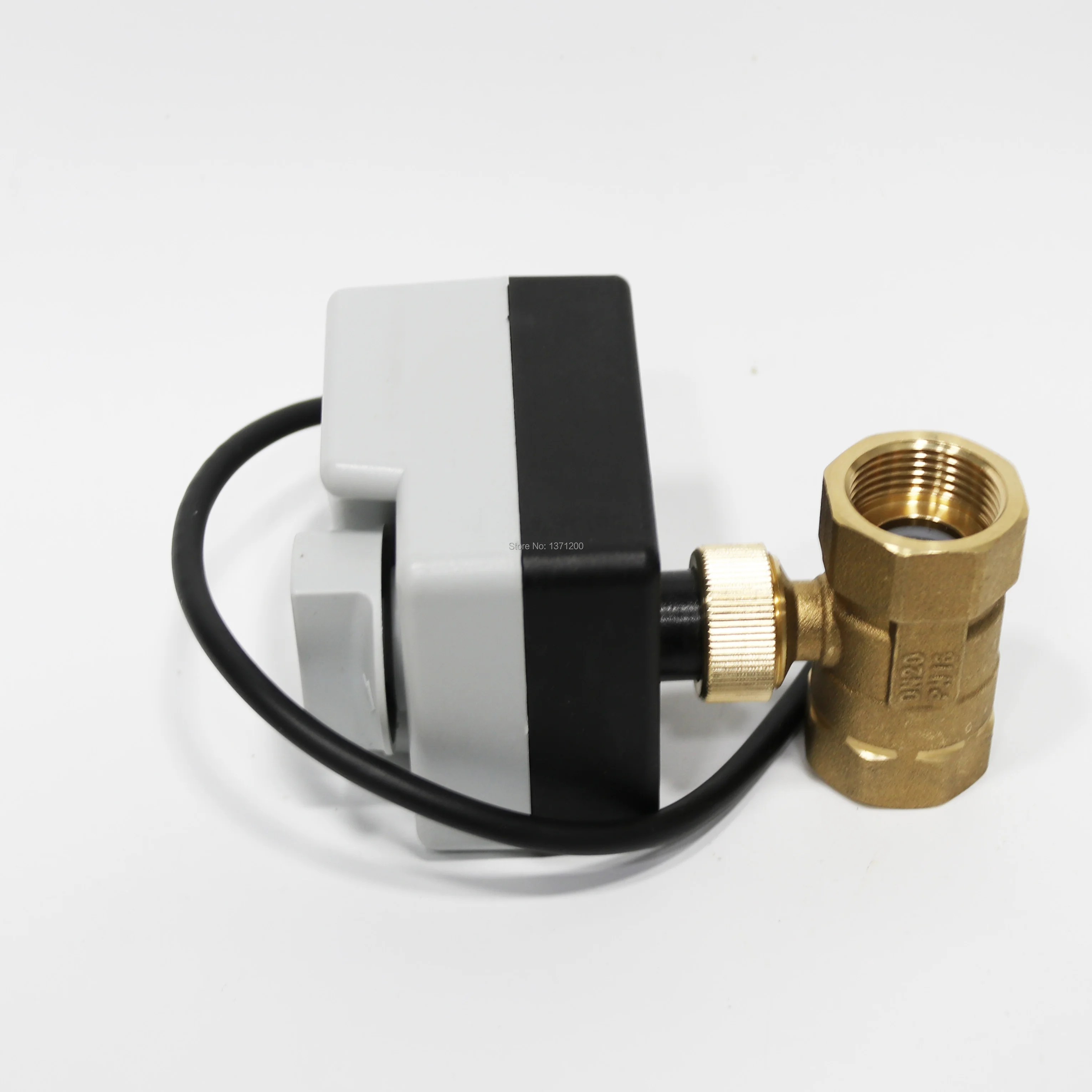 AC220V DN32 DN40 DN50 Válvula de esfera elétrica de latão de 2 vias e 3 fios / Motor de atuador elétrico com função de interruptor manual