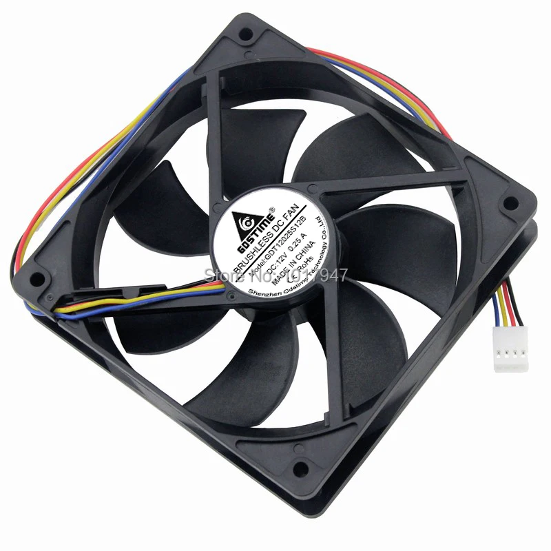 

5Pieces Gdstime DC 12V 4Pin 12025 12cm 120x120x 25mm 120mm PWM Hydraulic PC Computer Case Cooling Fan