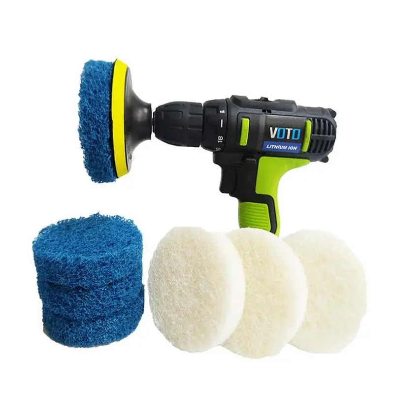 

Drill Power Brush Tile Scrubber Scouring Pads Cleaning Kit Heavy Duty Household Cleaning Tool